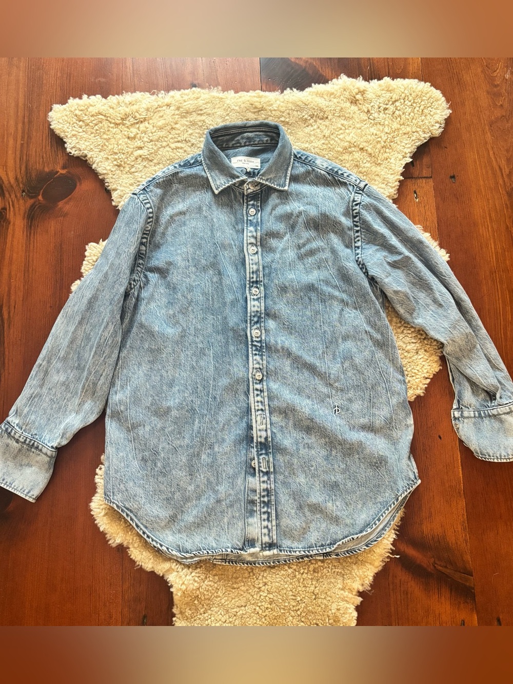 Rag & Bone stone wash denim shirt jacket